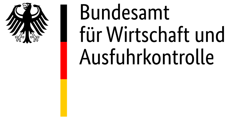 Logo des Bundesministeriums für Wirtschaft und Klimaschutz mit Bundesadler und senkrechter Deutschlandflagge in Schwarz, Rot und Gold.